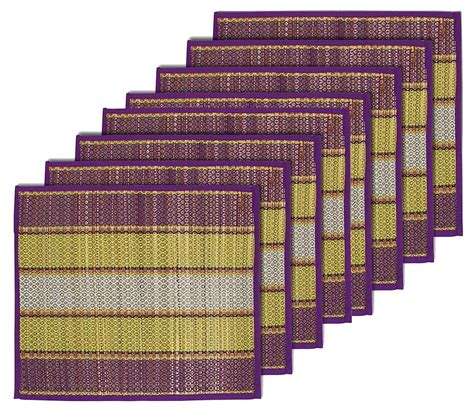 Buy Haus Fabula Handcrafted River Grass 18 x 18 Inches Purple Floor ...