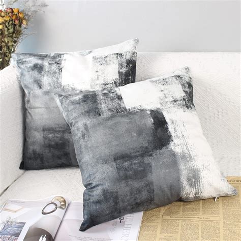 Amazon.com: OYIMUA Gray Throw Pillow Covers 18x18,Modern Abstract Gray ...