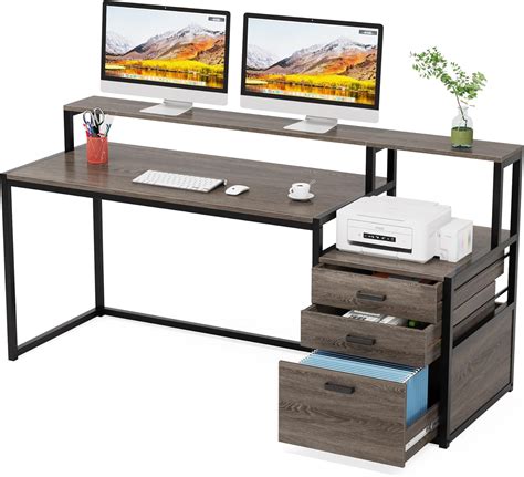 Tribesigns 63 Inch Computer Desk with File Drawer India | Ubuy