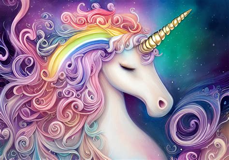 Unicorn Digital Background, Cute Unicorn Background,magical Fantasy ...