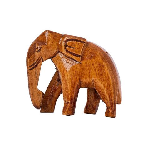 Shop Handmade Wooden Elephant Showpiece Descending Set Of 3 For Table ...