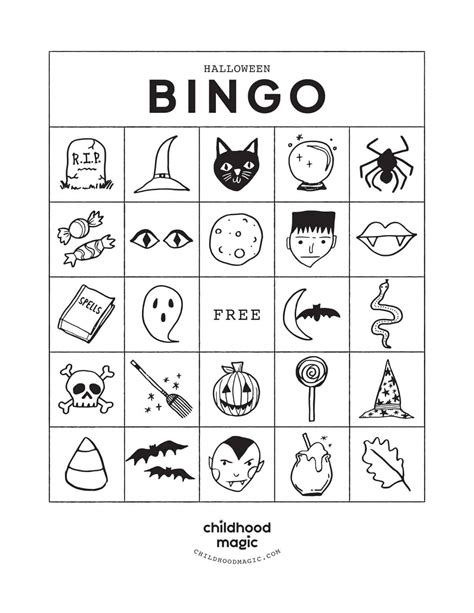 12 Sets of Free, Printable Halloween Bingo Cards - Worksheets Library