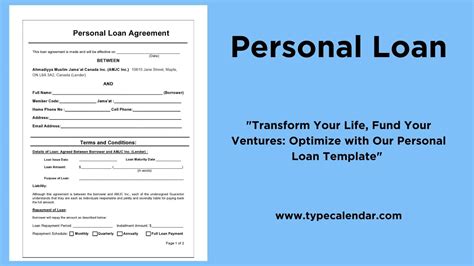 Free Printable Personal Loan Templates [PDF, Word, Excel] +Examples