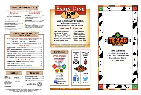 Texas Roadhouse Menu with Prices - PDF