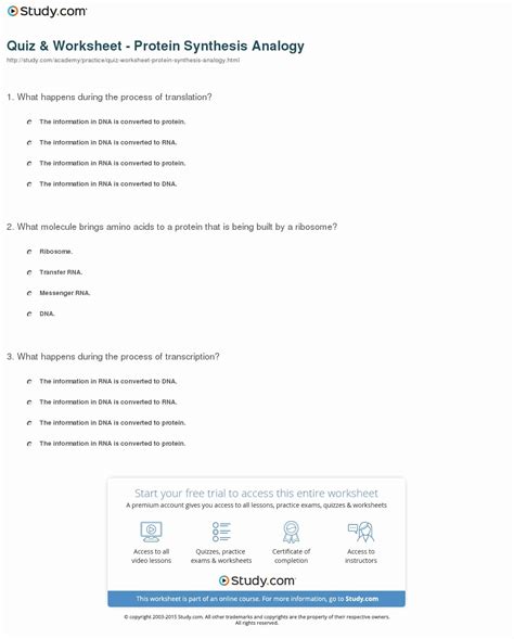 Image result for Protein Synthesis Practice