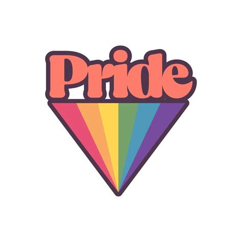 Pride text with rainbow flag badge lgbt symbol gay lesbian bisexual ...