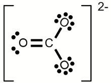 A lewis structure for the carbonate ion (co3) is drawn below, but ...