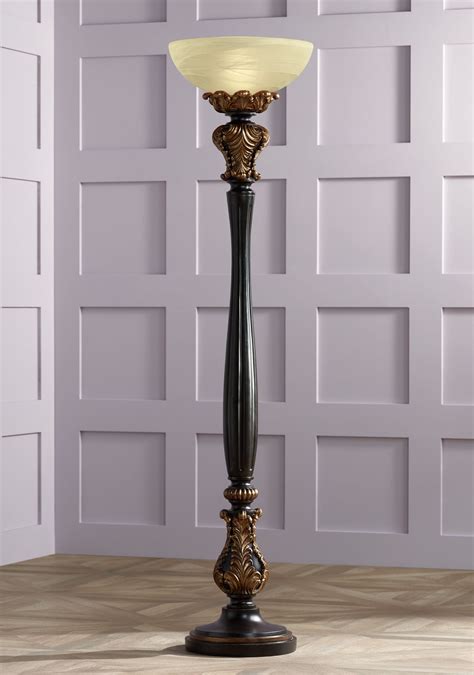 Barnes and Ivy Rita Vintage Rustic Torchiere Floor Lamp 75" Tall ...