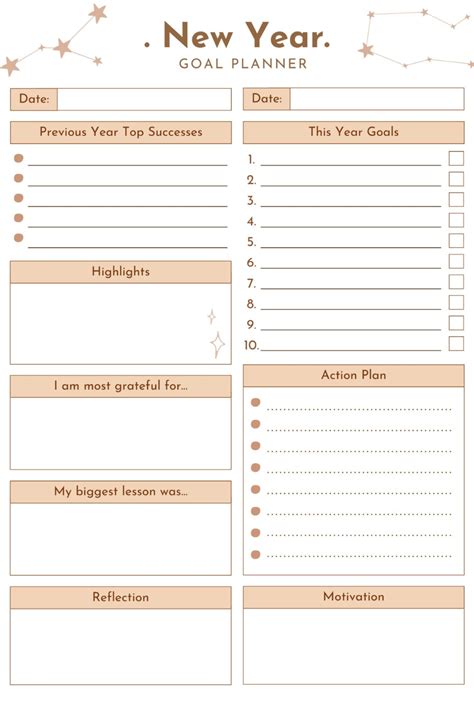 New Year Goal Planner