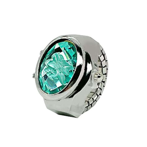 Women's Crystal Cover Ring Watch – Elegant Oval Quartz Finger Watch ...