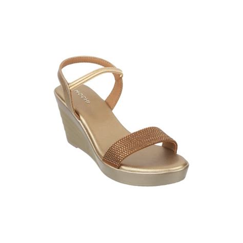 Buy Mochi Women Antique-Gold Party Sandals Online | SKU: 35-4528-28-36 ...