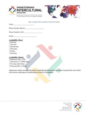 Fillable Online LINC SUBSTITUTE APPLICATION FORM Fax Email Print ...