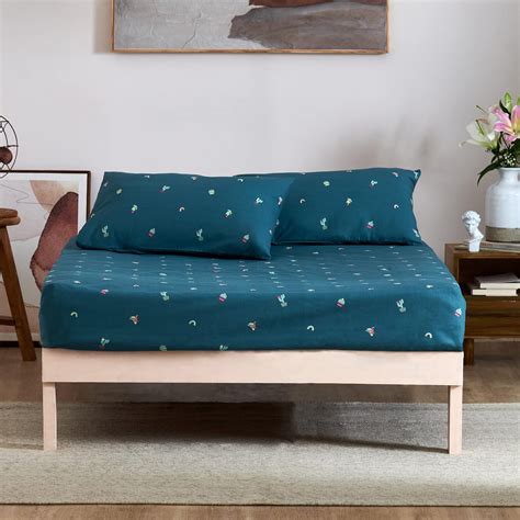 Teal by Chumbak Sahara Desert Bedsheet - Queen Size, 136TC, Dark Blue ...