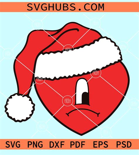 Bad Bunny Heart Christmas SVG, Bad bunny Christmas SVG