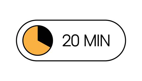 Twenty Min Timer Button, UI Clock Showing 20 Minutes Label. Cooking ...