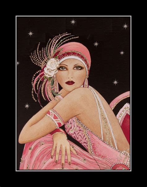 Vintage Roaring 1920s Poster, Gift For Women, Pink Dress Lady Stars ...