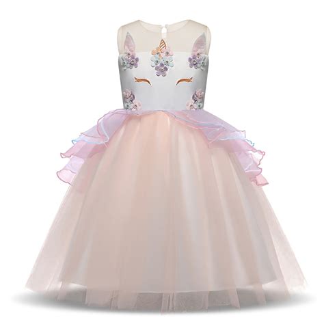 Buy HAWEE Girls Unicorn Costume Long Tulle Dress Pageant Birthday ...