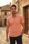 Men Peach Color Regular Fit Cotton Polo T-Shirt with Pocket ...