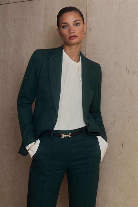 Reiss Jade - Bottle Green Tailored Fit Single Breasted Suit Blazer in ...