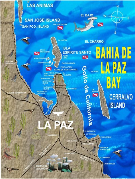 Mapa de La Paz, Baja California Sur, México