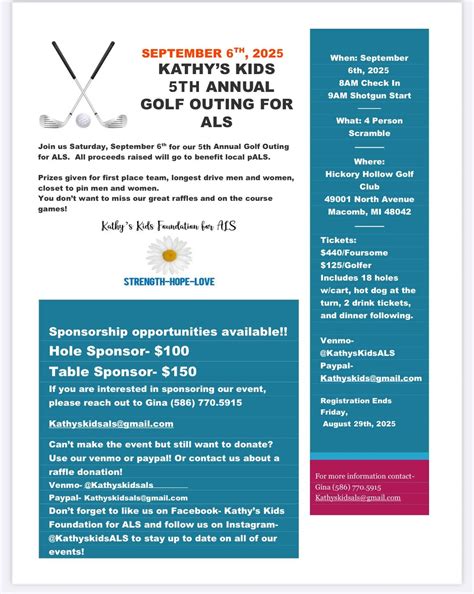 Kathy’s Kids 6th Annual Golf Outing for ALS, Hickory Hollow Golf Club ...