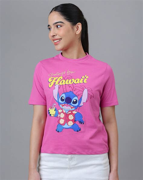 Lilo & Stitch Printed Regular Fit Tshirt For Women – Free Authority