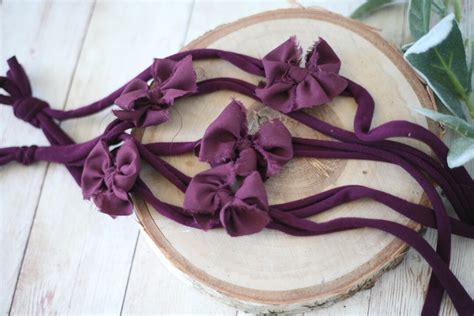 Buy Becca Dark Purple Plum Eggplant Newborn Simple Bow Silk Bow ...