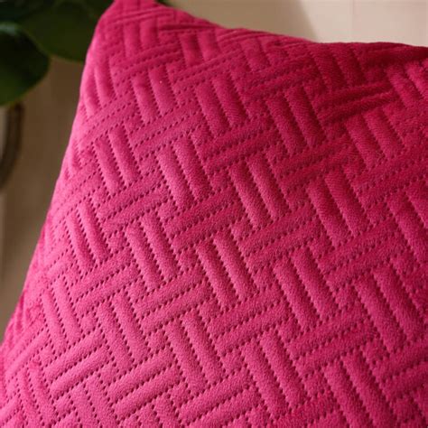 Airene Magenta Quilted Velvet Cushion Cover 16 x 16 Inch Online ...