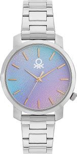 United Colors of Benetton Women Purple & Blue Round Dial Analog Watch ...