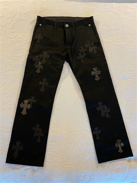 Chrome Hearts Chrome Hearts Black Chino Pants/Jeans w/ 40 leather ...