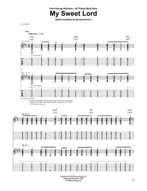 My Sweet Lord by George Harrison - Guitar Tab - Guitar Instructor