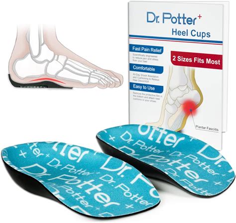 Amazon.com: DR. POTTER+ Heel Cushions for Heel Pain Relief, Plantar Fasciitis Relief Products ...