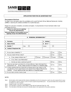 Fillable Online Sanbi Application Form - Fill Online, Printable ...