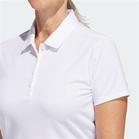 Women’s golf polo shirt, Adidas white - Decathlon