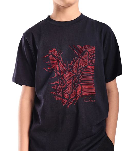 Rare Ones Kids Riggs Dark Navy Cotton Pigment Print Regular Fit T-Shir