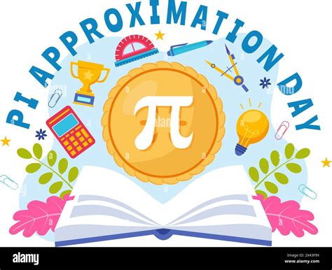Pi Approximation Day Vector Illustration on July 22 with Mathematical Constants, Greek Letters ...