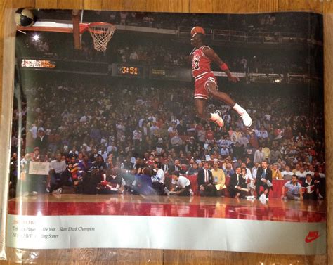 Michael Jordan Dunks From The Free Throw Line Poster