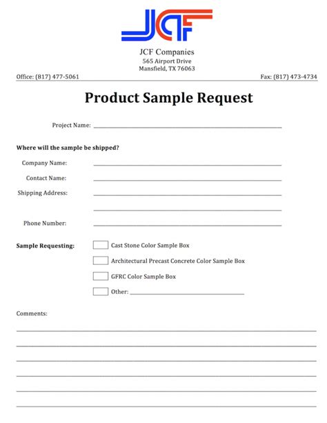 Image result for Product Sample Request Form