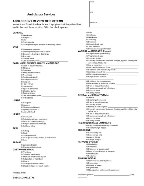 46 Free Review of Systems Templates (+Checklist) ᐅ TemplateLab