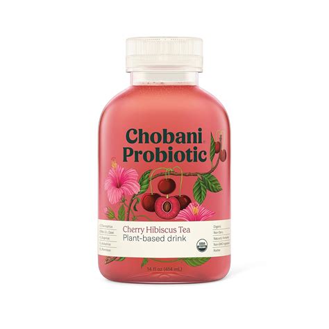 Buy Chobani Probiotic Tea Plant-Based Drink, Cherry Hibiscus, 14 Fl Oz ...