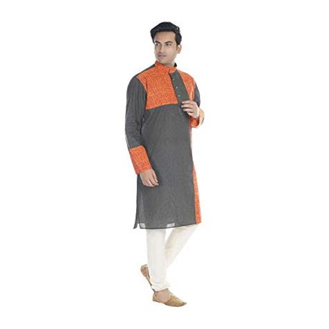 Buy The Punjabi Gharana Handmade Men's Cotton Kurta (THEPG 97_M, Multi ...
