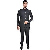 Buy RISANI Men's Regular Fit Two Piece Wedding Bandhgala Jodhpuri ...