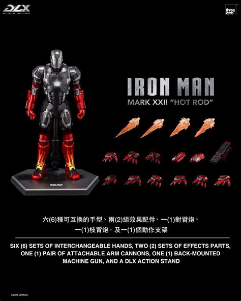 Threezero Debuts Marvel Studios DLX Iron Man Mark 22 “Hot Rod” Figure