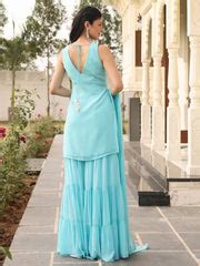 Poo's Iconic Blue Sharara Set