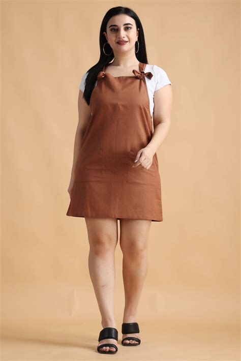 Sleeveless Cotton Mini Dress - Slim Fit, Solid Pattern, Square Neck for ...