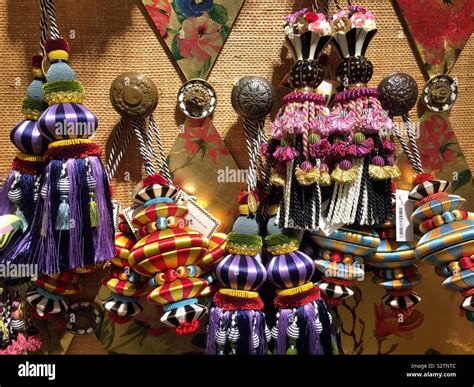 Designer tassels for sale at Mackenzie Childs store in Soho, New York ...