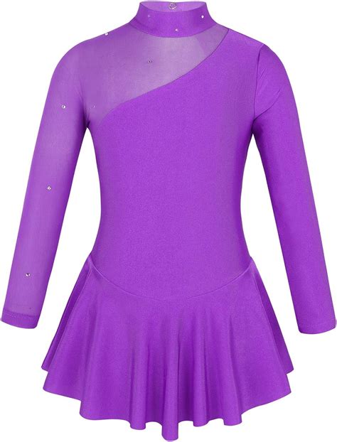 Buy iiniim Girls' Roller Ice Figure Skating Dress Mock Turtleneck ...