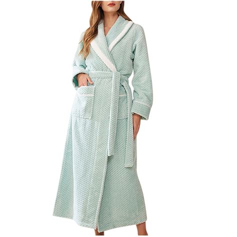 CZHJS Spa Plush Pajama Long Robe Warm Winter Nightdress Lounge Robe ...