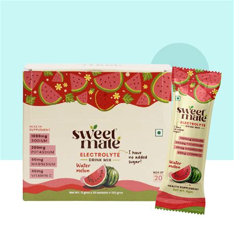 Sweetmate Electrolyte Drink Mix- Watermelon Flavour (Pack of 20 ...