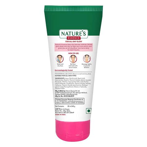 Nature's Essence Daily DE+TAN Day Serum Cream, 50 ml Price, Uses, Side ...